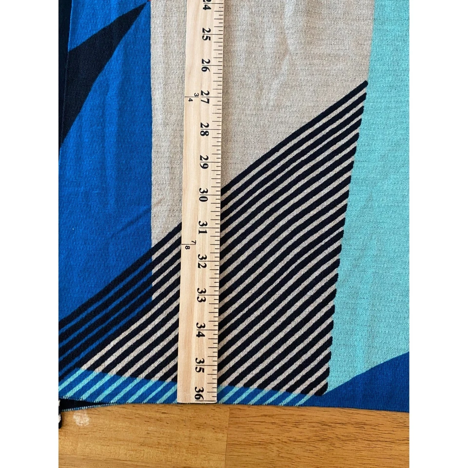 Cárdigan Kimono Estampado Geométrico Chicos Talla 3/XL Azul Negro Rojo Teal Mujer Foto 4 de 4