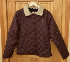 US Polo Assn Quilted Sherpa Collar Coat Women's Size Medium Jacket New W/ Tags