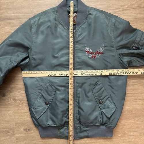 Vintage Harley Davidson Cam 88 Jacket Men XS Green Motorcycle Bomber Flight Twin - Picture 10 of 11