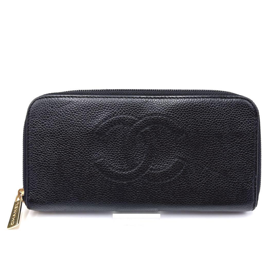 Chanel Coco Caviar Leather Wallet Authentic Pre-Owned Verified
