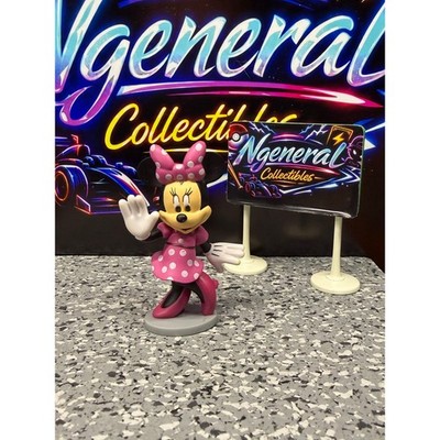 Disney Minnie Mouse Figurine Pink Polka Dot Dress Waving Pose Cake Topper