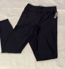 VSX Women's Black Pull-On Stretch Leggings M 27" Inseam Yoga Gym Athleisure