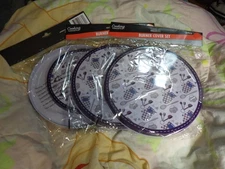 3 Sets ELECTRIC STOVE TOP BURNER COVERS BLUE, GRAY - 6 Total 3 - 10" & 3 - 8"