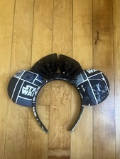 Disney World Minnie Mouse Ears - Star Wars Headband Black Sequin Bow