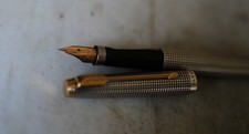 Stylo Plume Parker 75 En Argent Massif 925 Quadrillé - Plume En Or 18K, Occasion