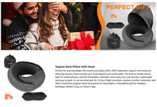 Travel Pillow -Hooded Neck Pillow Airplane Memory Foam Filling for Plane, Office