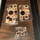 lot of 3 kits wood rubber stamps, various designs, craft, or art supplies (1d)