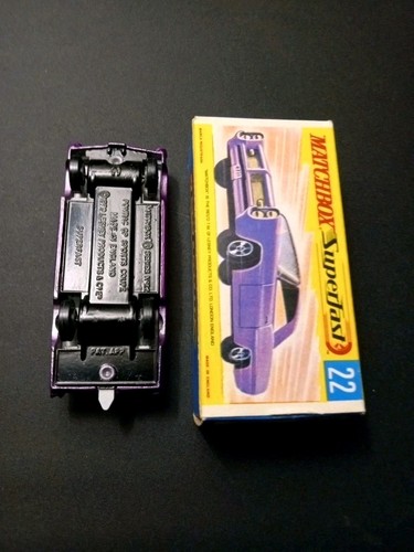 Matchbox Superfast #22 viola scuro Pontiac GP 1970 VN/MINT scatola originale solida G - Foto 13 di 17