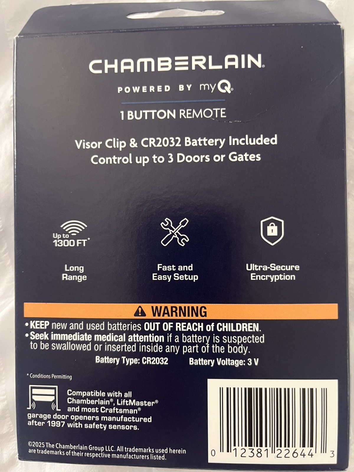 Remote Operated Button Chamberlain myQ 1 Button Remote CH361 New! | eBay