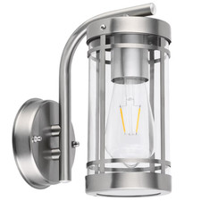 Outdoor Wall Light, Silver Stainless Steel Outdoor Light, IP44 Waterproof