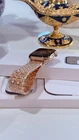 ✅ Custom 24k Rose Gold Apple Watch Series 9 Diamond Band | Water Resistant | Box
