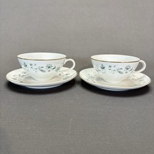 Style House Fine China Juliet Cup and Saucer Set of 2 Flowers Gold Trim