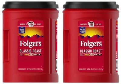 2 pack - Folgers Classic Roast Ground Coffee (43.5 oz.) - FREE shipping