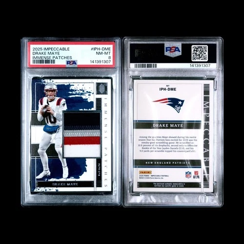 2025 Panini Impeccable Immense DRAKE MAYE Patches 4 color 40/49 PSA 8