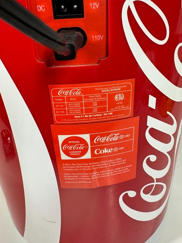 Coca Cola Coke 2014 Model CC-10G Portable Electric Koolatron 8 Can Mini Fridge - Picture 11 of 14