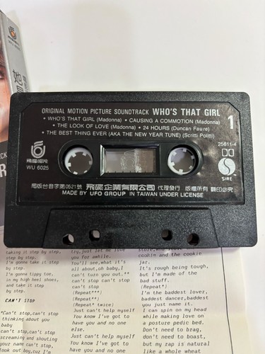 Madonna Who’s That Girl 1987 Version Taiwan UFO O.S.T Cassette - Picture 8 of 12