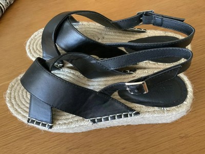 black buckle platform sandals
