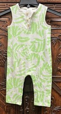 New First Impressions Baby Boys Palm Leaf Cotton Romper, Sandy Heather, 12 Month