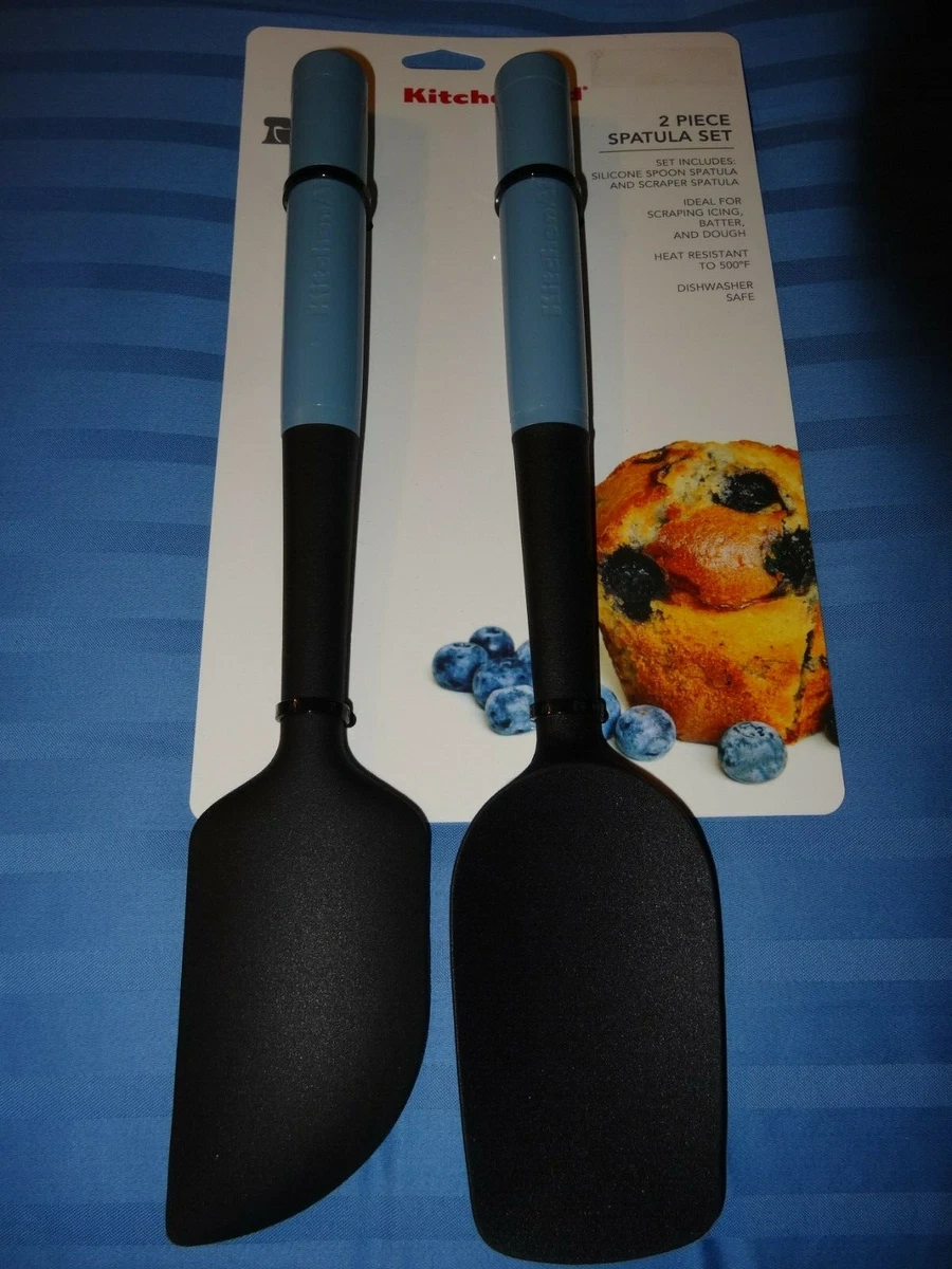 KitchenAid Blue 2-Piece Spatula Set-Silicone Spoon Spatula & Scraper  Spatula-New