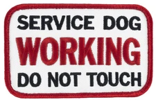 SERVICE DOG WORKING DO NOT TOUCH Sew-on Patch SD-011  4" X 2.25" FREE SHIP!