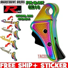 AGGRESSIVE ARMS RLINE RAINBOW TRIGGER STAINLESS GL0CK 17 19 43x GEN 1 2 3 4 5