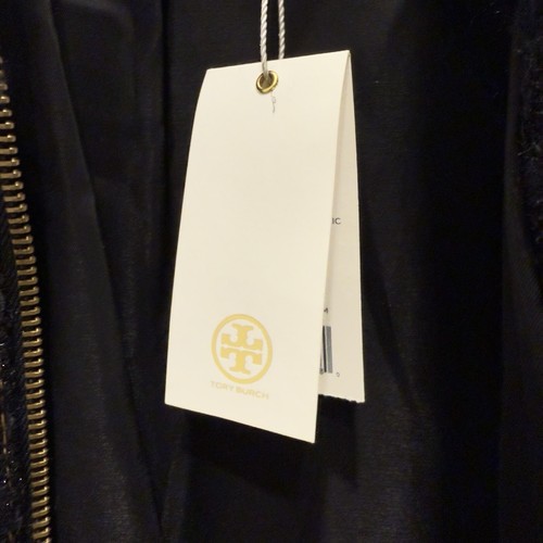 Chaqueta Tory Burch Aria Negra Metálica Cuadros Tweed Talla 14 Nueva con Etiquetas - Imagen 7 de 11