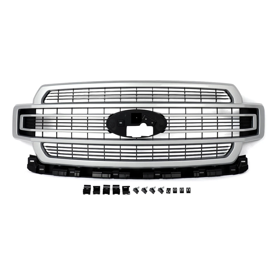 UX Ingot Silver Front Bumper Grille For 2018 2019 2020 Ford F-150 F150 Limited - Image 3 of 4