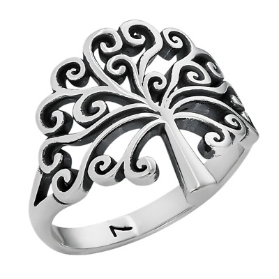 Tree Of Life Love Ring Solid 925 Sterling Silver Men's Ladies Plain