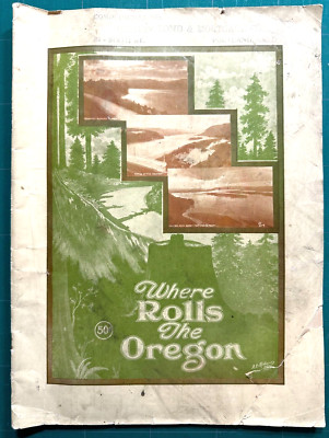 1930s Where Rolls the Oregon Portland Oregon Travel Guide History Paper Booklet