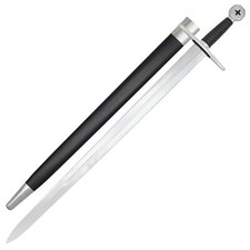 Medieval Knights Templar Handmade Sword   41  Carbon Steel Blade, Leather Grip