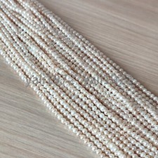 Genuine 2-3mm Natural White Freshwater Pearl Loose Beads 15.5" Jewelry Making