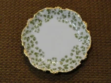 T&V France OVINGTON BROS 6" COLLECTIBLE Dish Dessert Plate Green Gold BILBOA #1