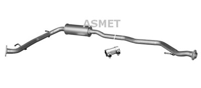 Asmet Exhaust Middle Silencer Middle Pot for Honda Jazz II 1.2 1.4 02-08 