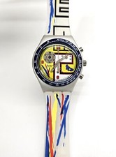 SWATCH IRONY CHRONO Moyen 2009 - YMS4010 - Couleurs Rayons - NEUF -