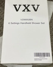 VXV Handheld Shower Head With 6 Spray Settings Brushed Nickel 6ft SS Hose