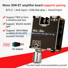 ZK-301B Mono Channel 30W Bluetooth 5.3 Stereo Audio Amplifier Board Module TWS