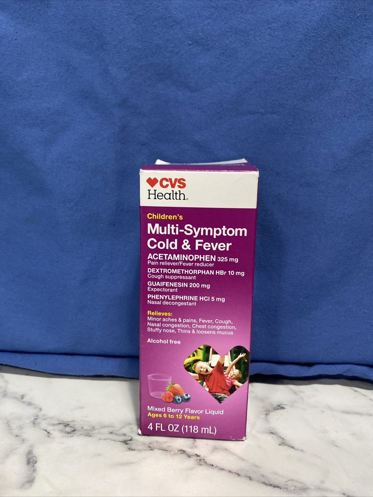 CVS Health CHILDREN'S MultiSymptom Cold & Fever, Mixed Berry, 4 fl oz