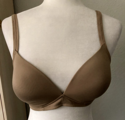 WARNERS ELEMENTS OF BLISS 38B Beige Lightly Padded BRA Wireless 040030 T Shirt