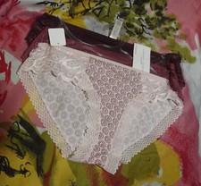 3 NEW ADRIENNE VITTADINI 7621 LACE LEGS  PANELS MF BIKINI PANTIES S