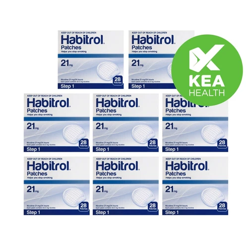 Habitrol Nicotine Patch STEP  1 - 21mg  224 patches - 8 boxes - QUIT Smoking Now