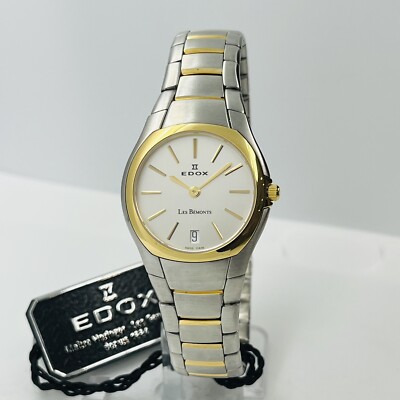 Edox Les Bemonts Women's 28mm Two Tone Steel Sapphire Crystal Swiss Watch  26021