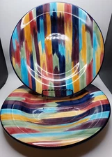 🔥 2 Tabletops Unlimited Lifestyles MADRID 10-7/8" Large Rim Soup Bowl