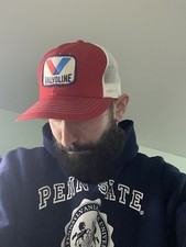 RARE VINTAGE 1980s VALVOLINE OIL PATCH SNAPBACK HAT CAP MESH TRUCKER RACING GAS