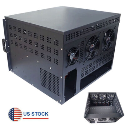 For 6 GPU Open Air Mining Frame Rig Case Graphic Video Card Chassis with 10 Fans