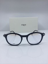 New Fred Eyeglasses FG 50005l Fred 50005l C. 002 Shiny Black  Silver 49mm Italy