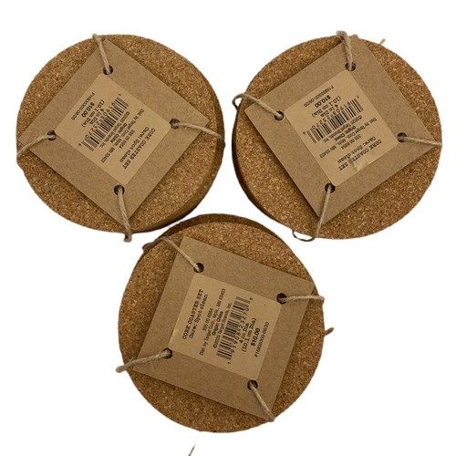 Levi Strauss & Co Cork Drink Coasters Lot 3 Sets for Total of 12 Party BBQ - Picture 5 of 8