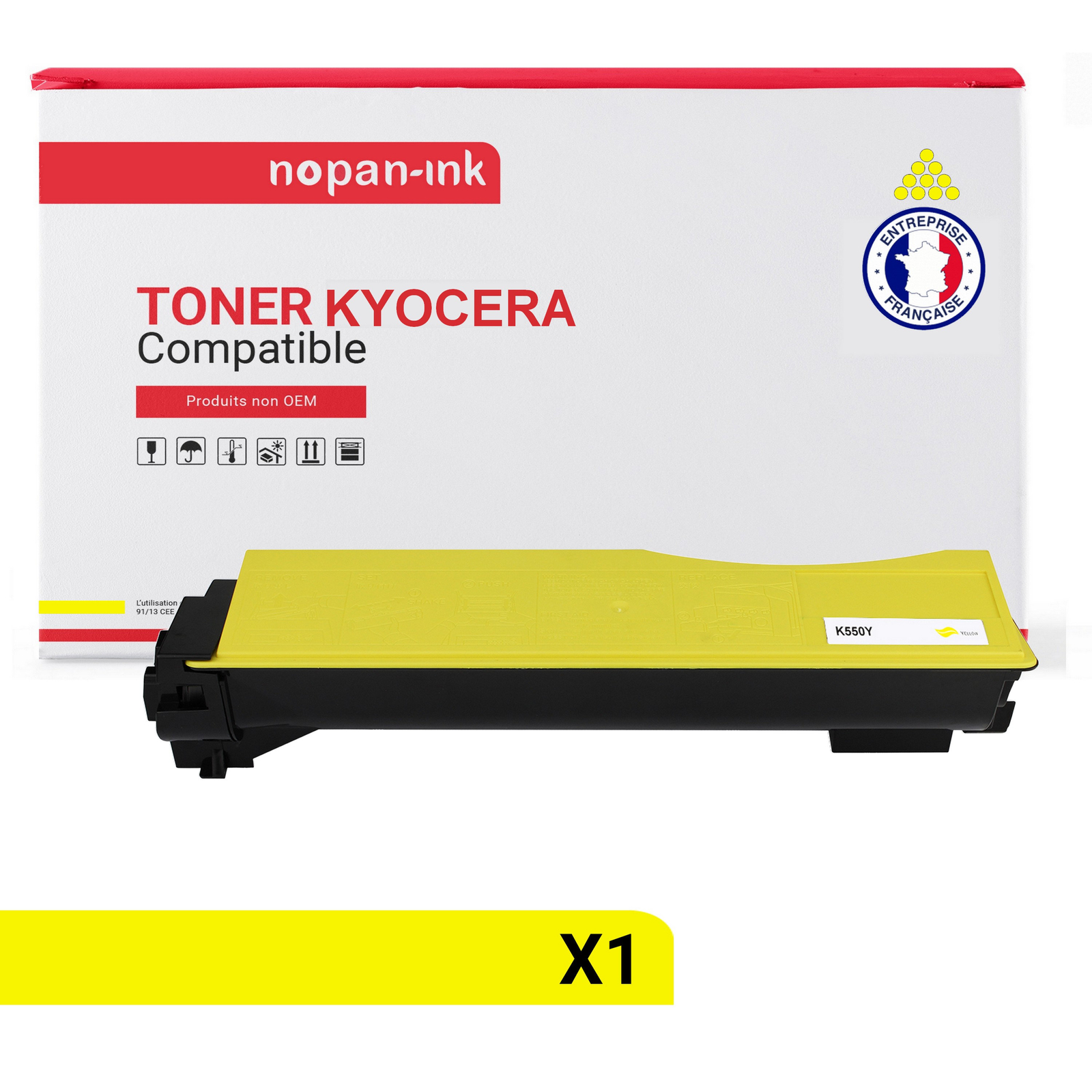 Toner Kyocera TK550Y compatible jaune laser cartouche Nopan-Ink imprimante