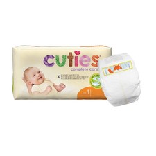Cuties Complete Care Baby Diaper Size 1 8 to 14 lbs. CDB001 25 Ct