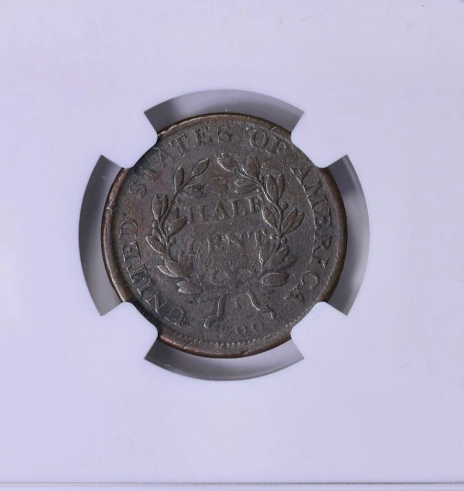 Busto drapeado 1807 medio centavo Cohen 1 NGC VG detalles Foto 2 de 3