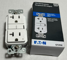 Eaton Slim GFCI Receptacle GF20W 20A 125V White Open Box